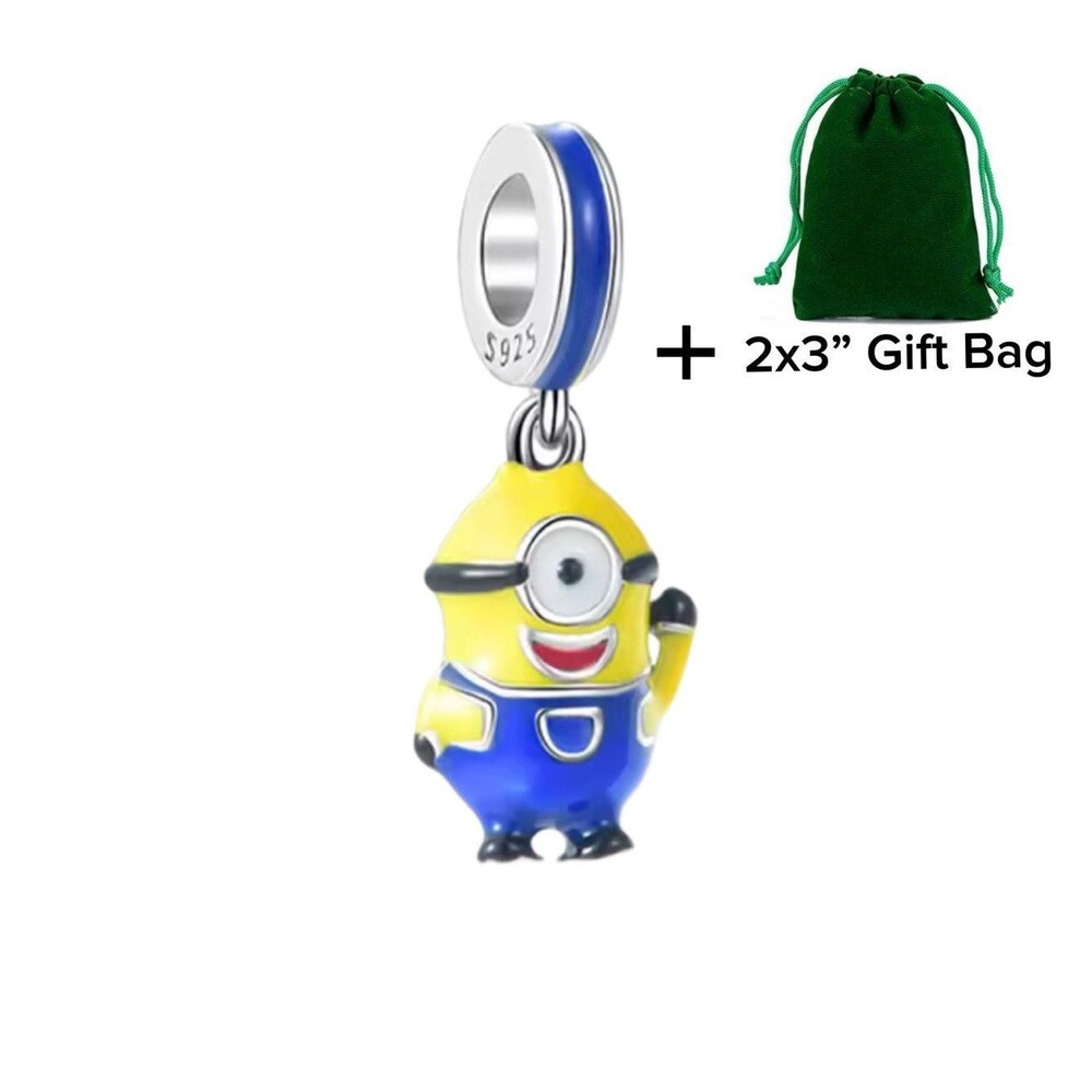 Little Yellow Movie Character Dangle Charm | 925 Silver | Brand New